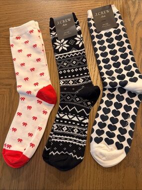 J. Crew Socks Lot of 3 One Size NEW